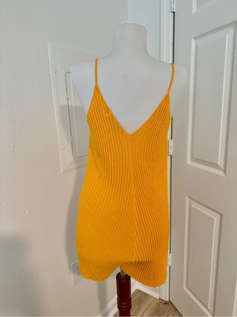 FP Beach Nola Sweater Romper | Orange Ribbed Knit Cover-Up | XS